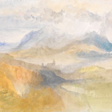 J.M.W.Turner Sallanches, Savoy, 1836 Watercolour, 9 3/4 x 10 3/4 ins, 249 x 273 mm Exhibited by Lowell Libson Ltd in New York, January, 2015 as ‘'A distant view over Chambéry, from the North, with storm clouds' This article stands by my 2000 identification of the subject as the view of Sallanches from the northern lip of the Gorges de Levaud, looking down to the Eglise St Jacques, with the Aiguille de Varan in the distance. Photograph courtesy of Lowell Libson Ltd. To view this watercolour on the Lowell Libson website click on the following link, then use your browser’s ‘back’ button to return to this page: http://www.lowell-libson.com/pictures/a-distant-view-over-chambery-from-the-north-with-storm-clouds Click on image to enlarge