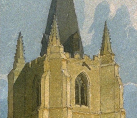 John Sell Cotman (1782 – 1842) Tower of Tilney All Saints Church, Norfolk, c.1809 Pencil and watercolour – detail of top of tower USA, San Francisco Fine Art Museums, 1977.2.11; Museum purchase, Elizabeth Ebert and Arthur W. Barney Fund Image courtesy of San Francisco Fine Art Museums