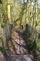 Church Brow, Kirkby Lonsdale: The Path to the ‘Ladies’ Well’ Photograph by David Hill, taken 25 March 2016, 11.10 GMT “..They have carried this lovely decoration down on both sides of the woodpath to the spring, with warning notice on ticket,—“This path leads only to the Ladies’ well—all trespassers will be prosecuted”—and the iron rails leave so narrow footing that I myself scarcely ventured to go down,—the morning being frosty, and the path slippery,—lest I should fall on the spikes..”
