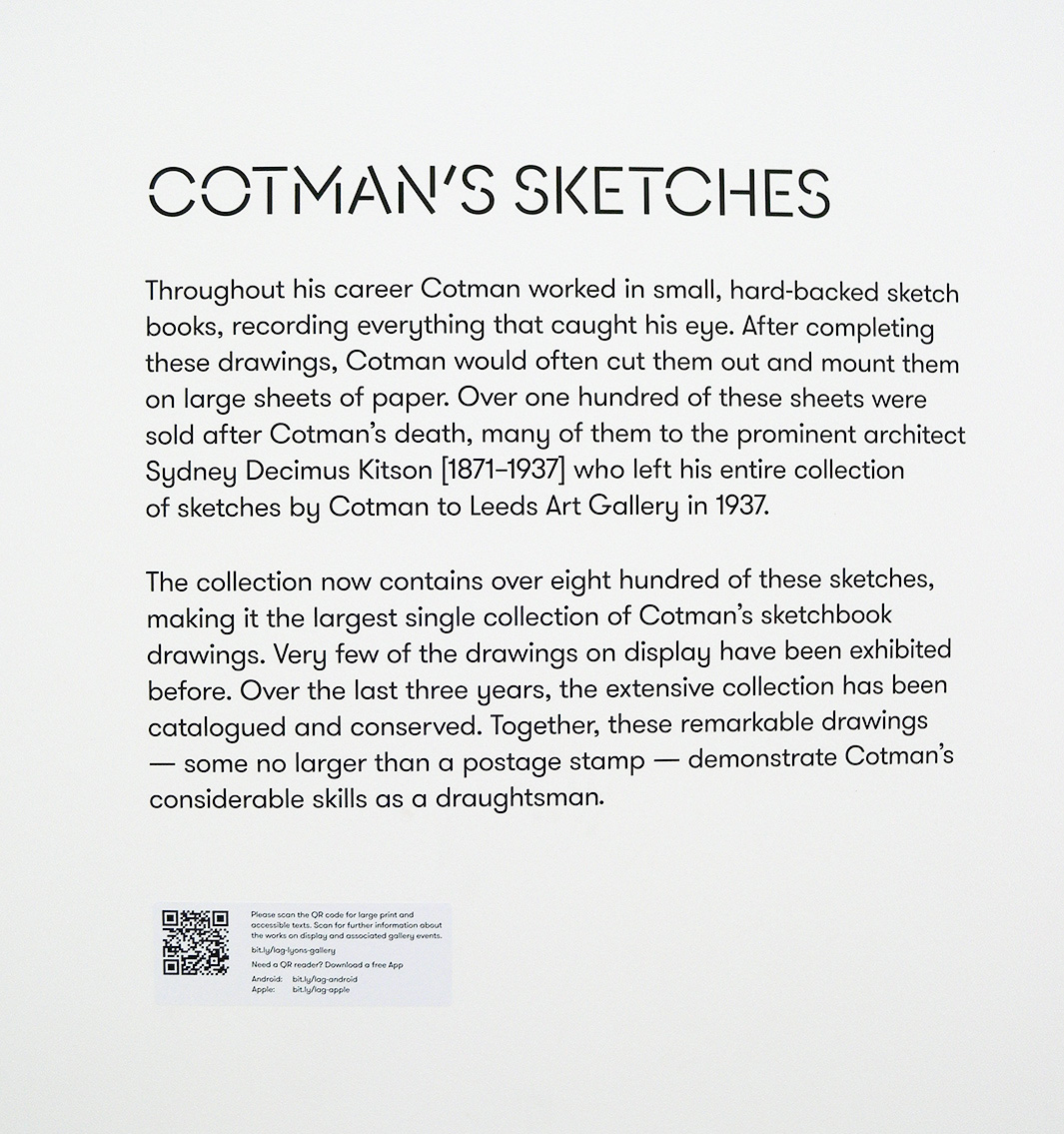 Cotman sketches text board