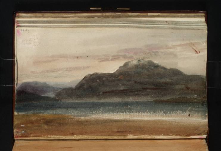 J.M.W.Turner Ben Lomond, Twilight, 1801 Watercolour on paper, 114 x 184 mm A page from the ‘Scotch Lakes Sketchbook’, Tate, London, D41243, Turner Bequest, TB LVI Image courtesy of Tate. To see this image in Tate’s own online catalogue, click on the following link, and then use your browser’s ‘back’ button to return to this page: http://www.tate.org.uk/art/artworks/turner-ben-lomond-twilight-d41243